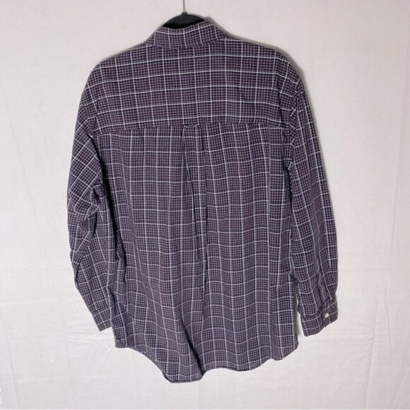 Chaps Purple Black White Plaid Long Sleeve Casual Button Up Shirt M - Picture 2 of 11